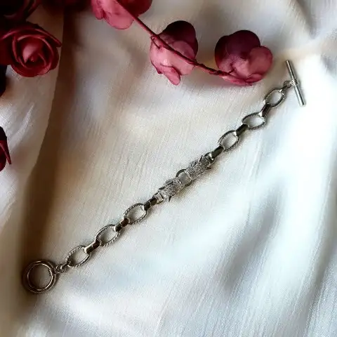 Kaplan Gümüş Bileklik 