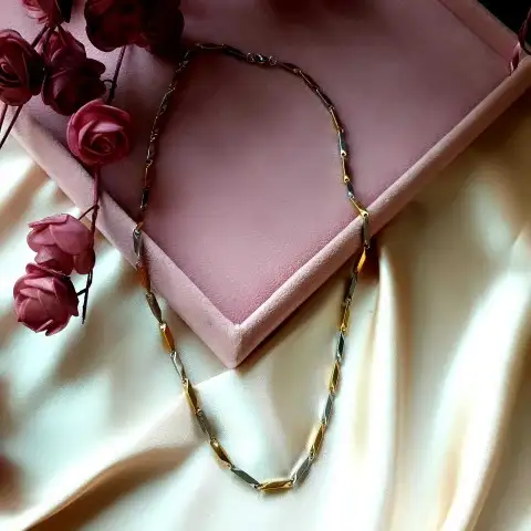 Çift Renk Unisex Zincir Kolye