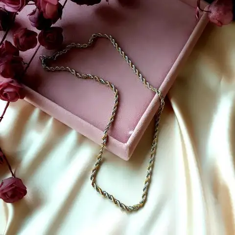 60 cm Burgu Çift Renk Kolye 