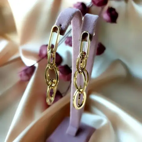 Oval Zincir Halka Küpe 