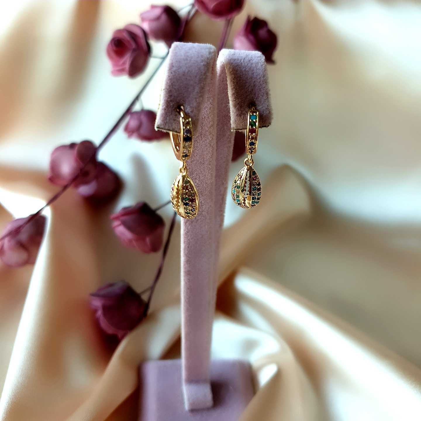 Multi Color Kabuk Küpe 
