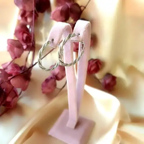 Burgu Gümüş Halka Küpe 