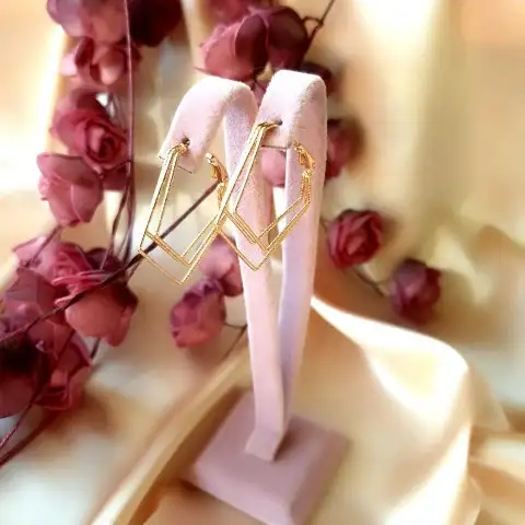 Beşgen üçlü Küpe 