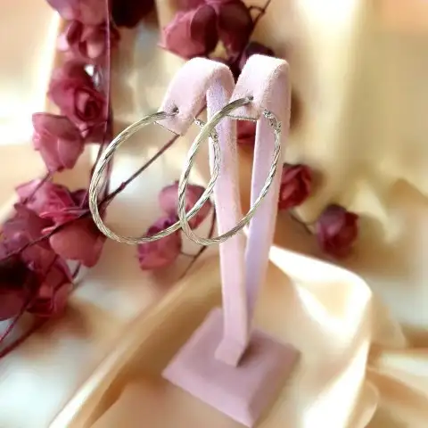 Burgu Gümüş Large Halka Küpe 