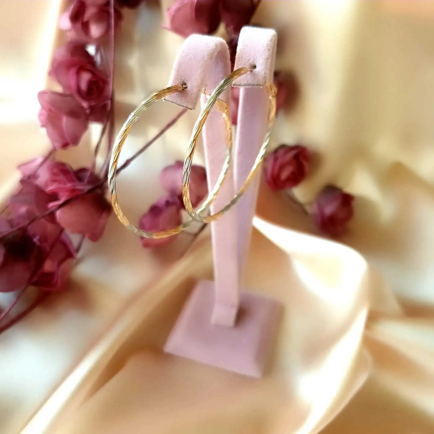 Çift Renk Halka Large Küpe 