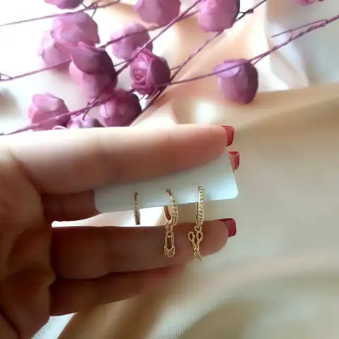 Makas Üçlü Küpe Seti