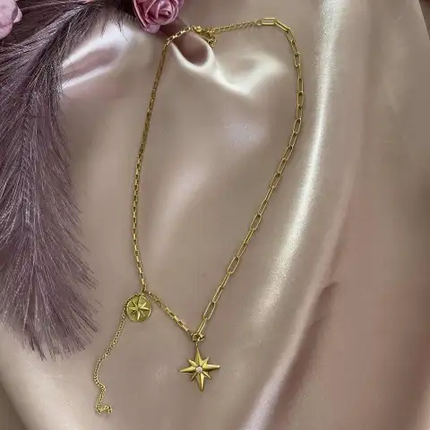 Kutup Yıldızı Çelik Kolye