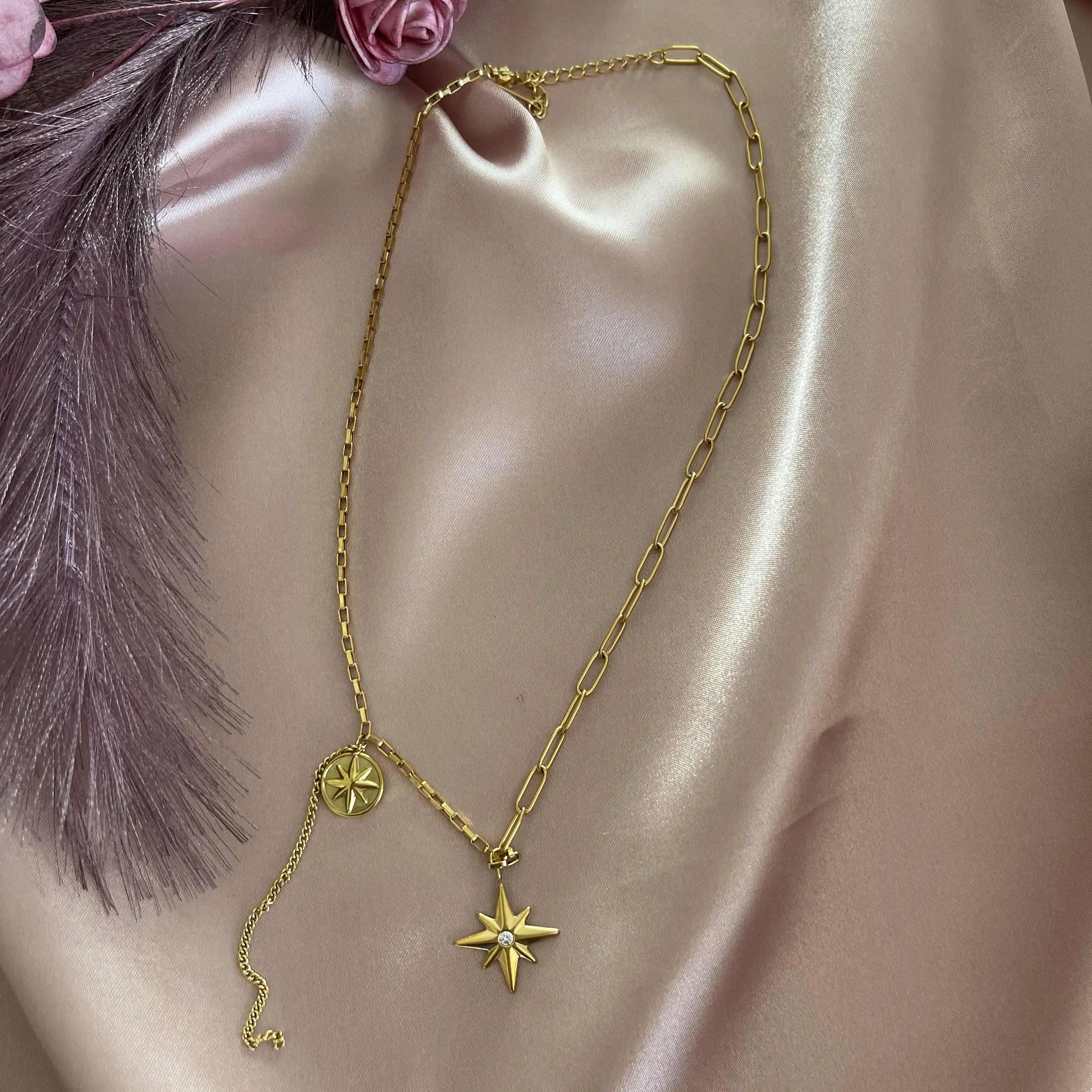 Kutup Yıldızı Çelik Kolye