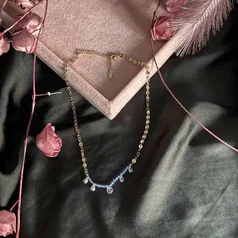 Mavi boncuklu vip kolye 