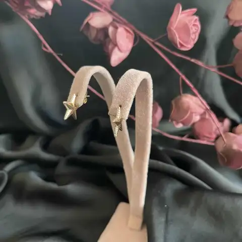 zirkon işlemeli vip yıldız küpe 