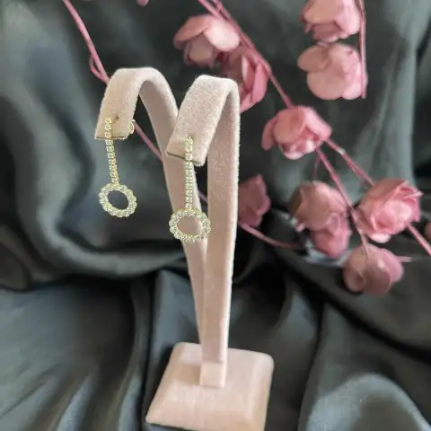 daire zirkon sarkıt küpe 